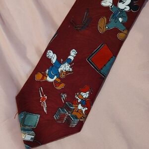 Official MICKEY UNLIMITED Donald Duck  Goofy and Mickey Mouse Tie 4" Circa 1990